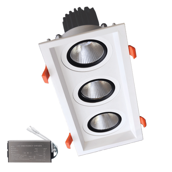 ΤΡΙΠΛΟ LED ΣΠΟΤ ΧΩΝΕΥΤΟ 3X15W 230V 4000K ΛΕΥΚΟ+ ΚΙΤ ΑΣΦΑΛΕΙΑΣ