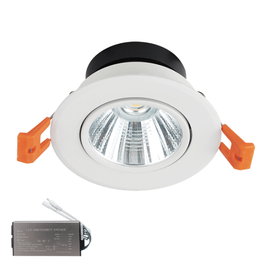 LED ΣΠΟΤ ΧΩΝΕΥΤΟ 24W 230V 3000K ΛΕΥΚΟITE IP44+ ΚΙΤ ΑΣΦΑΛΕΙΑΣ