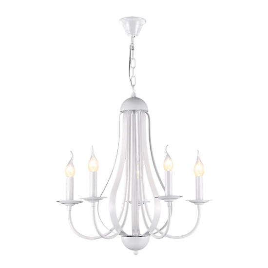 AMANDA CHANDELIER 5XE14 WHITE