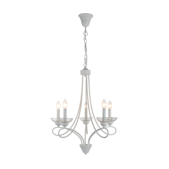 ASHLEY CHANDELIER 5XE14 WHITE