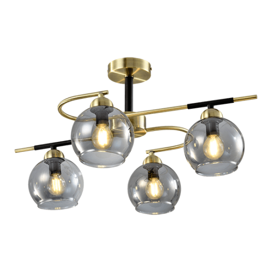 BILL CHANDELIER 4XE14 MATT BLACK/BRONZE