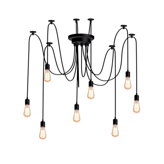 BLOOM CHANDЕLIER 8XE27 BLACK