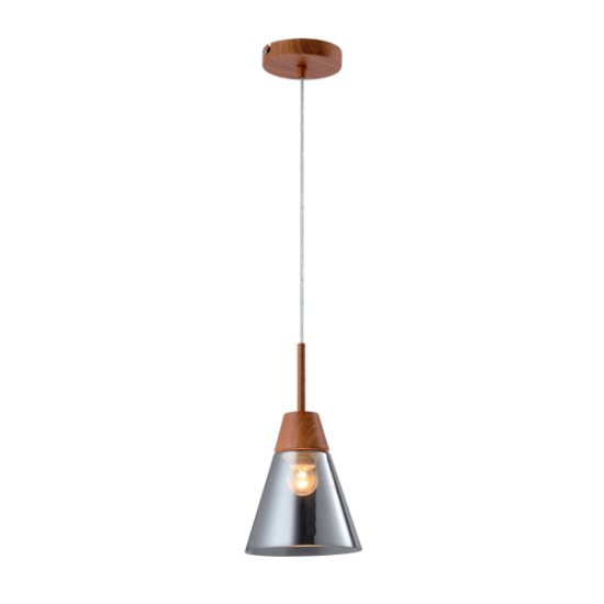 BRADLEY PENDANT 1xE27 WOOD/GREY