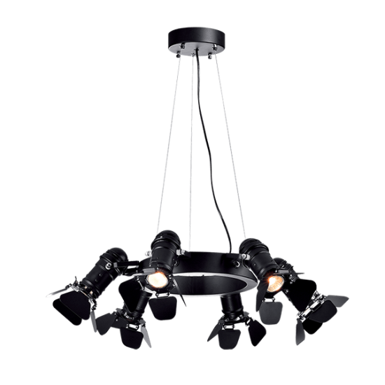 CINEMA CHANDELIER 6XE27 BLACK