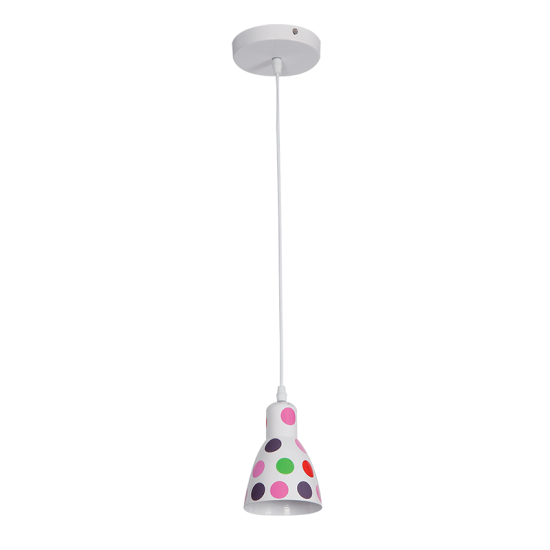 DOTS PENDANT 1XE27 WHITE WITH COLORED DOTS