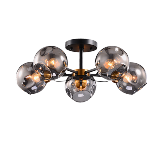 ELLARIA CHANDELIER 5xE27 WOOD/GREY