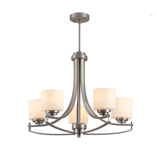 ERIN CHANDELIER 5XE27 SATIN NICKEL