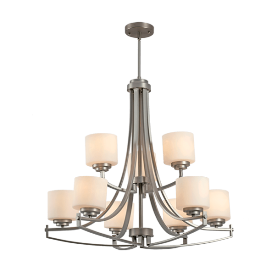 ERIN CHANDELIER 9XE27 SATIN NICKEL