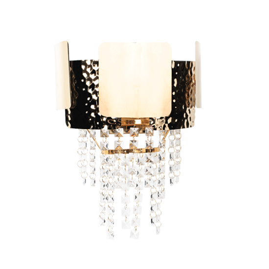 GUSTAV WALL LAMP 2XG9 GOLD/CRYSTALS