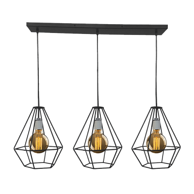 HEIDI CHANDELIER 3xE27 BLACK