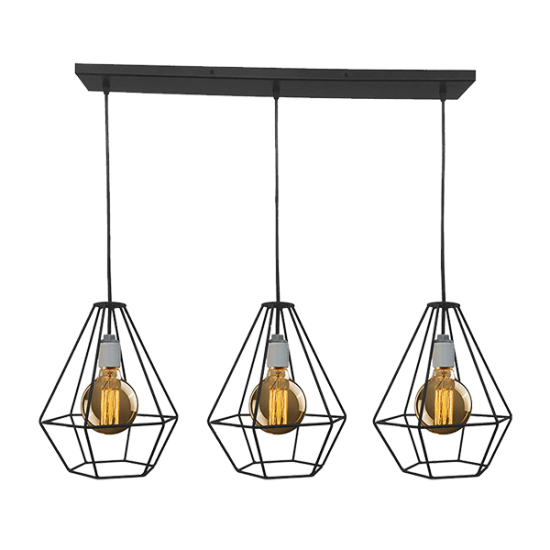 HEIDI CHANDELIER 3xE27 BLACK