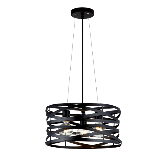 HELIX CHANDELIER 3XE27 BLACK