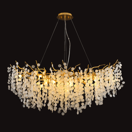 HUGO CHANDELIER 13XG9 GOLD/CRYSTALS