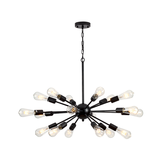 JACKSON CHANDELIER 18XE27 BLACK