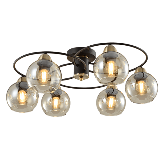 JAY CHANDELIER 6XE27 SAND BLACK/BRONZE