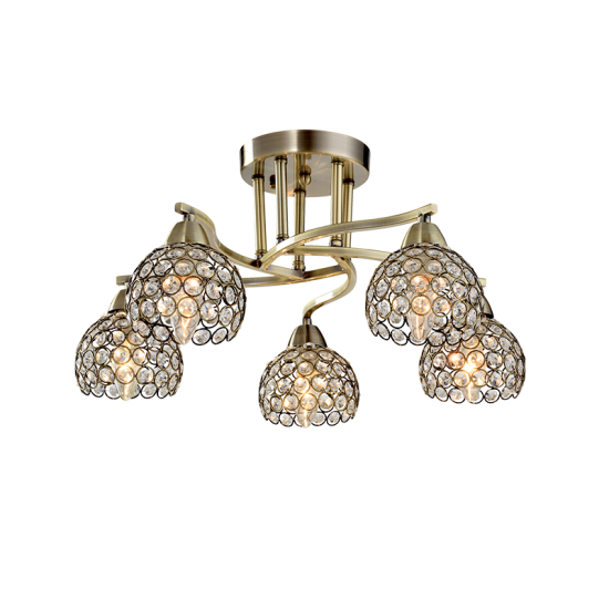 LIZA CHANDELIER 5XE14 ANTIQUE BRASS