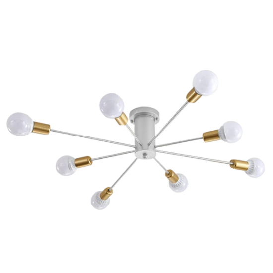 LOREN CEILING LAMP 8xE27 WHITE/GOLD