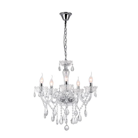 MADLEN CHANDELIER 5XE14 TRANSPERANT