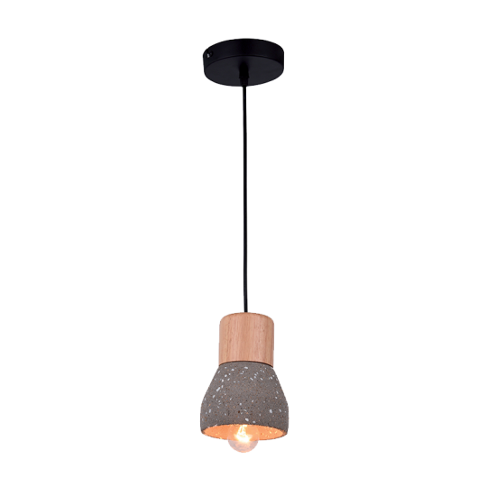 MAJESTIC PENDANT 1XE27 CONCRETE/WOOD