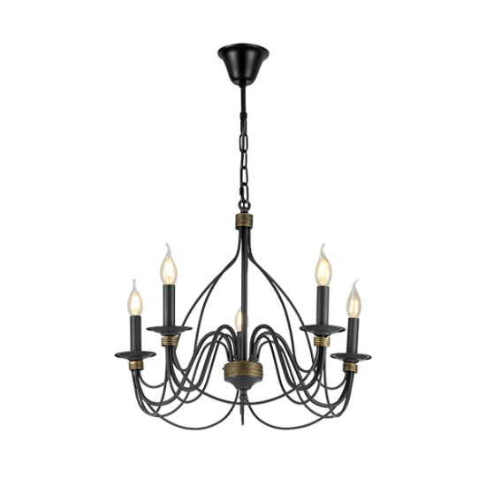 MARIEL CHANDELIER 5XE14 GREY/ GOLD