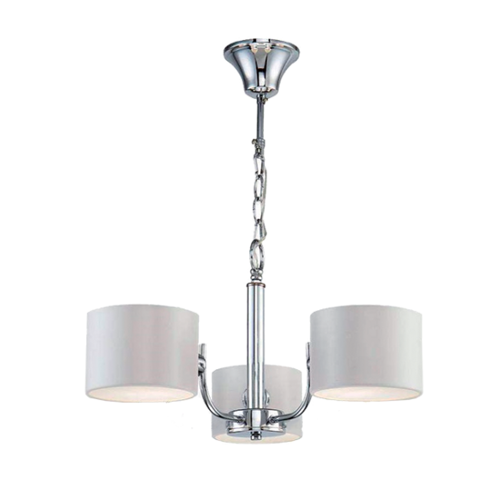 MELODY CHANDELIER 3xE27 CHROME/WHITE