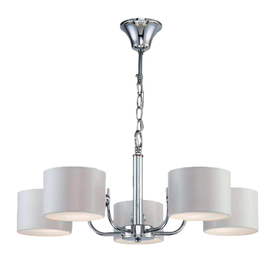 MELODY CHANDELIER 5xE27 CHROME/WHITE