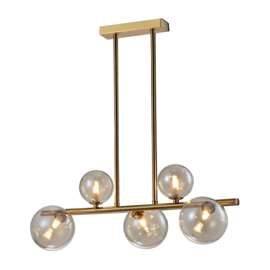 OLENA CHANDELIER 5xG9 HORIZONTAL GOLD