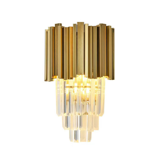 PERCY WALL LAMP 2XE14 GOLD/CRYSTALS