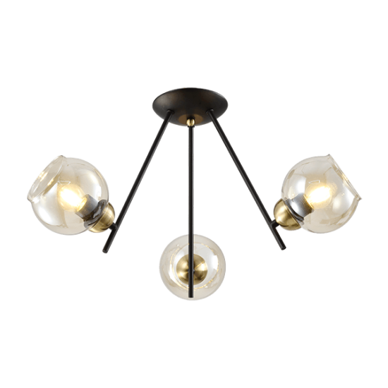 RICK CHANDELIER 3XE27 MATT BLACK/BRONZE