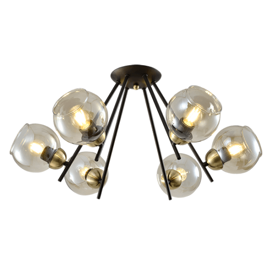 RICK CHANDELIER 6XE27 MATT BLACK/BRONZE