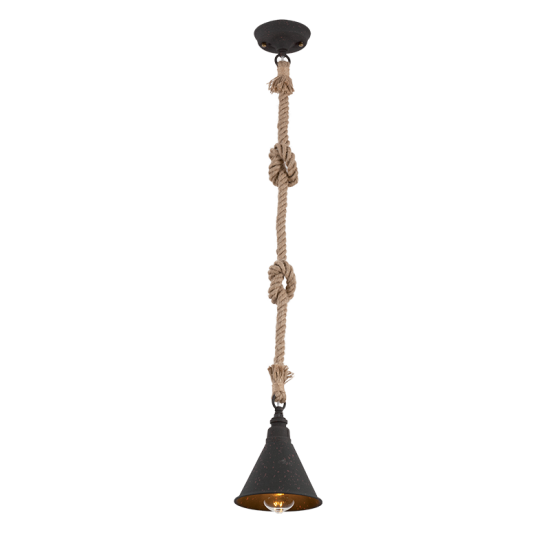 ROPE PENDANT 1XE27 BLACK/ RUST