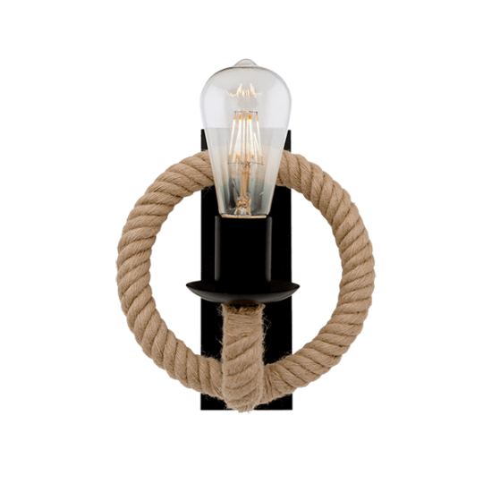 ROPE WALL LAMP 1XE27 BLACK/ RUST