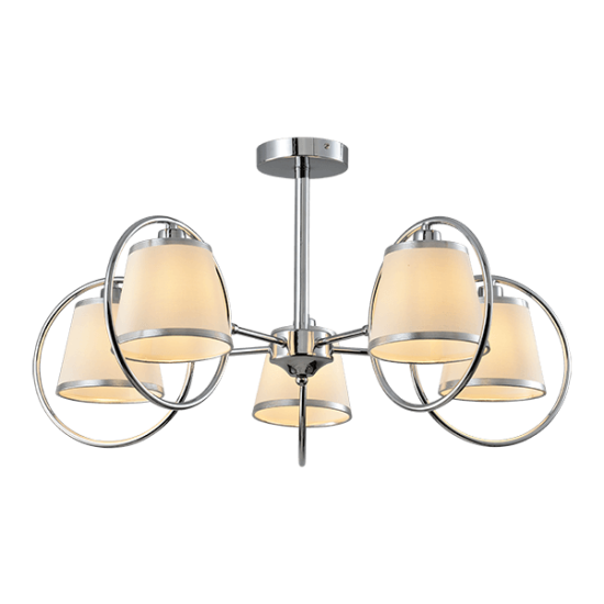 SOPHIA CHANDELIER 5XE14 CHROME/CREAM