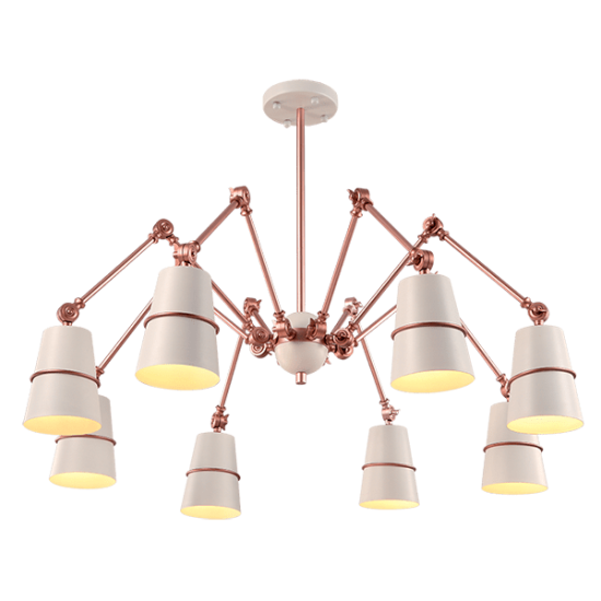 SPIDER CHANDELIER 8XE27 WHITE