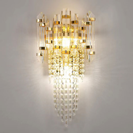 THEODORE WALL LAMP 3XG9 GOLD/CRYSTALS