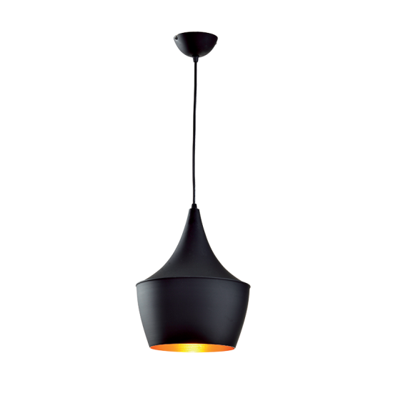 TIM-1C PENDANT 1xE27 D250mm BLACK/GOLD