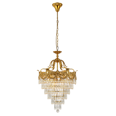 WINDSOR CHANDELIER 9XE14 BRASS/CRYSTALS