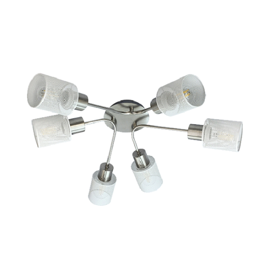 YOLI CEILING LAMP 6XE27 SAT. NICKEL