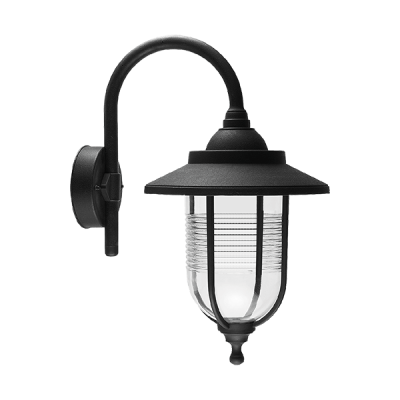 ΦΑΝΑΡΙ DOWN 1XE27 BLACK IP44  ΦΑΝΑΡΙ DOWN 1XE27 BLACK IP44