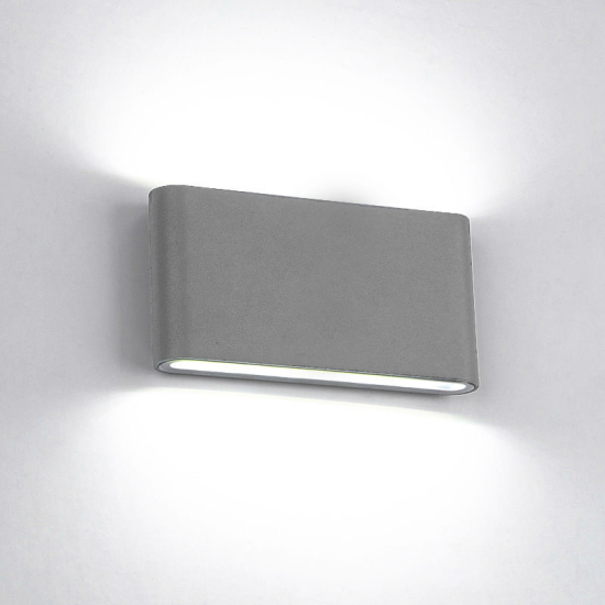 969 LED WALL LIGHT ROUNDED 2X6W 4000K IP65 GREY