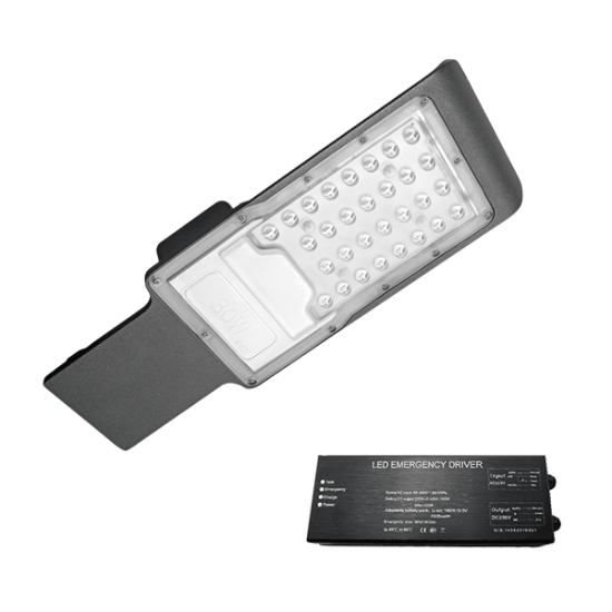 STELLAR LED STREET LIGHT ROUTE 30W 5500K IP65+ EMERGENCY KIT