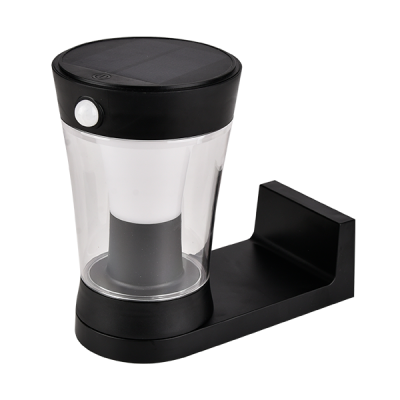 SOLAR WALL LAMP 3W IP54 WITH SENSOR, BLACK SOLAR WALL LAMP 3W IP54 WITH SENSOR, BLACK