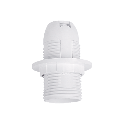 LAMP HOLDER WITH PLASTIC COVER AND RING E14 WHITE LAMP HOLDER WITH PLASTIC COVER AND RING E14 WHITE