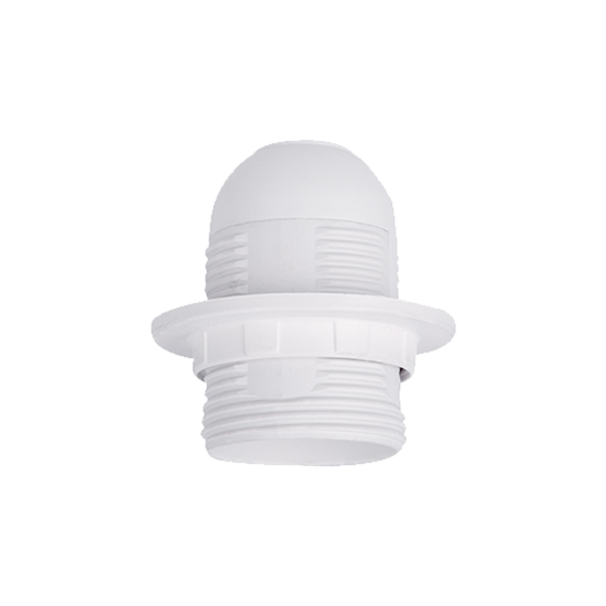 LAMP HOLDER WITH PLASTIC COVER AND RING E27 WHITE