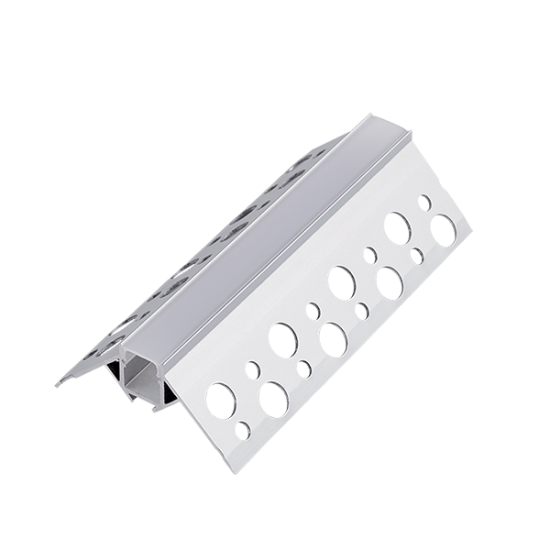 OUTSIDE CORNER ALUMINUM LED PROFILE FOR RECESSED MOUNTING IN DRYWAL