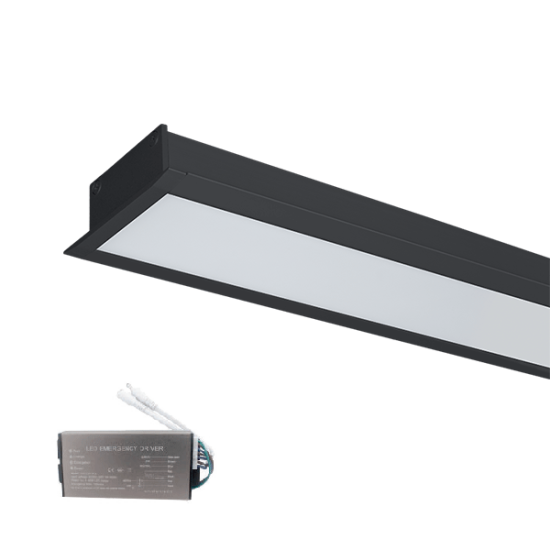 LED PROFIL FLUSH S77 48W 4000K 1200mm BLACK+ EM