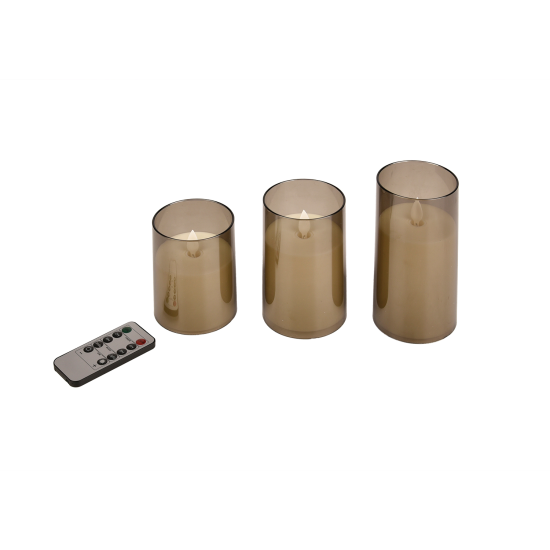 DEC. CANDELS 3000K 2XAA WITH REMOTE 3PCS, SET