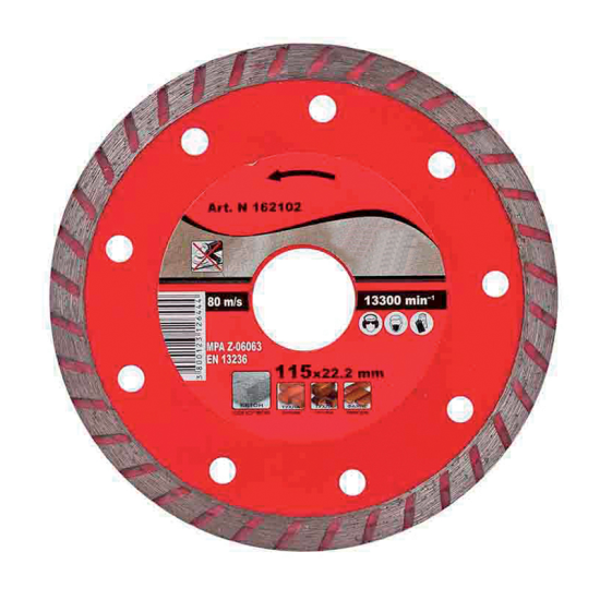 DIAMOND CUTTING DISC TURBO 115x22.2mm