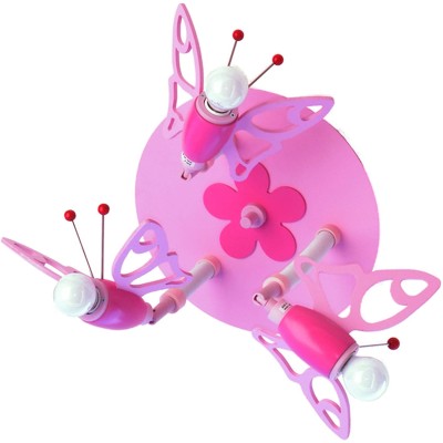 Φωτιστικό Τοίχου-Οροφής Ροζ με Πεταλούδες & Λουλούδια Fairytale