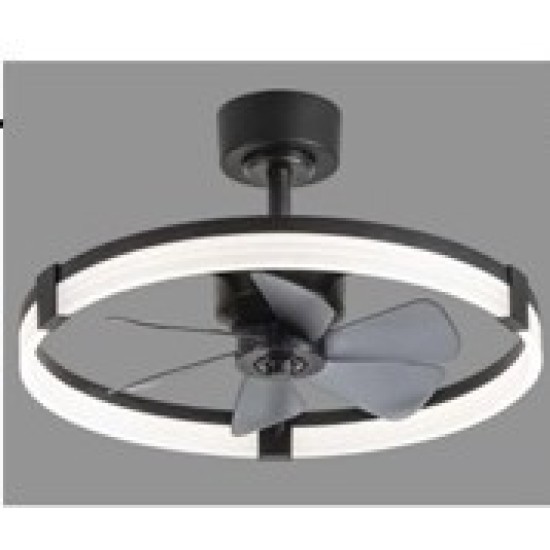 ΑΝΕΜ/ΡΑΣ ΟΡΟΦΗΣ ΜΑΥΡΟΣ + ΦΩΣ Ø58.5CM, LED CCT 35W, DC 18W - LINA